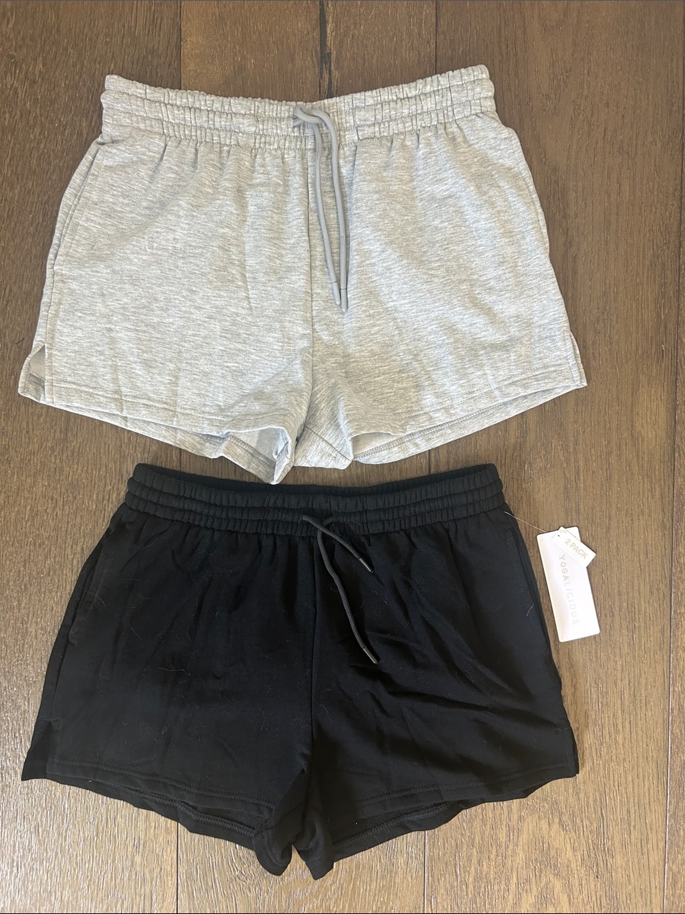 Yogalicious Women's Athletic Shorts — Gray & Black - Picture 3 of 11